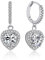 MomentWish Herz Ohrringe Hängend, 2 Karat Creolen mit Moissanite Diamant Anhänger Silber 925 Romantisches Geschenk für sie