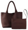 SporGenius Gewebte Tragetasche für Damen, veganes Leder, handgewebte Taschen mit kleiner gewebter Geldbörse, Kaffee, Large, Klassische handgefertigte Einkaufstasche