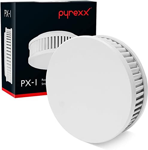 Pyrexx XSD200 Funk - Rauchwarnmelder 10 Jahre Batterie mit Magnet-Halterung ohne Bohren und LED-Blinken, Zertifiziert nach Q-Label, Weiß, 8er Set