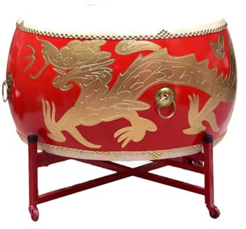 BEDAW Ethnische Trommeln, Traditionelle Chinesische Trommeln, Halltrommeln, Percussion -Instrumente Der Bühnenperkussion, Einschließlich Drum Stand + Drum Sticks,Dragon Drum,40CM