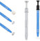 Molain 2 pinze per piercing a sfera, 12 cm, con 4 artigli, pinzette per piercing a sfera (argento + blu)