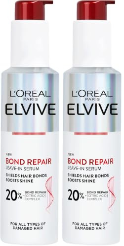 L'Oreal Paris Elvive Bond Repair Leave-in Serum, for Damaged Hair, for Deep Repair, Bonding Hair Care, 150ml (Pack of 2)