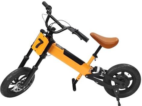 KAUITOPU Kinder Elektro Laufrad, Kinder-Balance-Fahrrad mit Ladegerät 3 Geschwindigkeit 4Ah-Lithium-Batterie für Kinder über 5 Jahre und weniger als 154 lbs Gewicht 200W 450rpm (Orange)