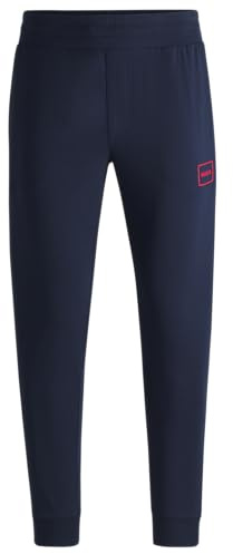 HUGO Herren Laze Pants CW Jogginghose aus Stretch-Baumwolle mit Beinbündchen und gerahmtem Logo
