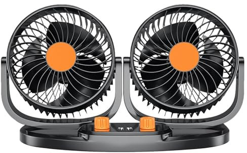 Doppelkopf-USB-Ventilator für , Armaturenbrettventilator mit Doppelkopf, 24 V, für LKW