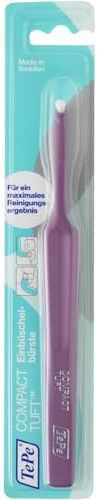 TePe Compact Tuft Einbüschelbürste Zahnbürste mit rundem Bürstenkopf für eine gründliche Mundreinigung auch bei Implantaten oder Prothesen farblich, Sortiert, 1 stück (5er Pack)