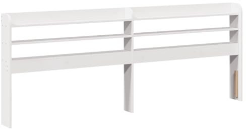 vidaXL Tête de lit avec étagères Blanc 180 cm Bois Massif de pin, tête de lit en Bois, tête de lit avec Rangement, tête de lit sur Pied