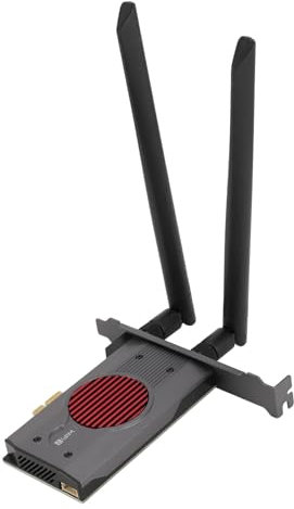 Carte WiF, Carte Réseau sans Fil WiF avec Bluetooth 5.4, WiF 7 BE200 3 Bandes 8774 Mbps PCIe Triple Bande 2,4 G/5 G/6 GHz Adaptateur sans Fil avec 2 Antennes à Gain élevé pour PC