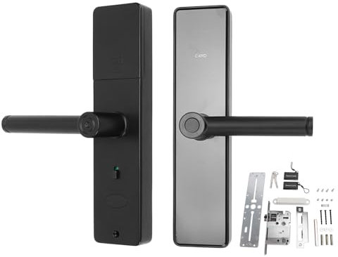 Fingerprint Smart Door Lock, Electronic Digital Keypad Lock with Handle Keys IC Cards Password Digital Entry Lock for Home Apartment Hotel