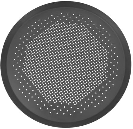BEBEMOKO Molde Para Pizza Redondo De Aleación De Aluminio Bandeja Para Hornear Pizza Perforada Para Hornear Casa