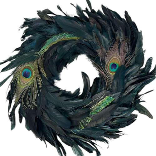 Dadeldo Living & Lifestyle Dekokranz Pfau Federn Natur Dekoration 30cm