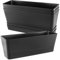 KOHAND 4 macetas rectangulares de 12 x 3.8 x 3.35 Pulgadas, Cajas de Ventana Negras, Caja de Plantas para Ventana de bahía, alféizar de Ventana de Cocina, Estante, Mesa de café
