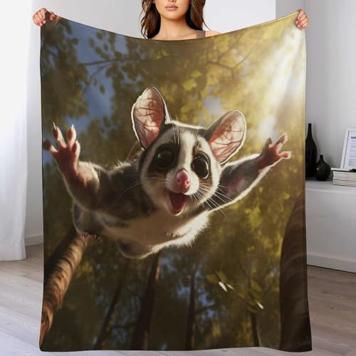 AAPZY Kuscheldecke Flanell Flannel 3D Decke Gedruckte Fleecedecke Weich Wohndecke Tagesdecke Sofadecke Kurzkopfgleitbeutler Decke Sofa & Bett （130×150cm）