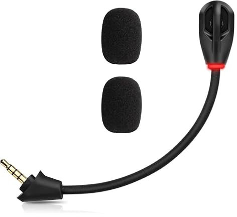 ZHHSUNY Mic Replacement for Hyper-X Cloud A-lpha Wireless Gaming Headset, 3.5mm Detachable Noise Cancelling Microphone with LED Mute Indicator for PC, X-box One, PS-4/5