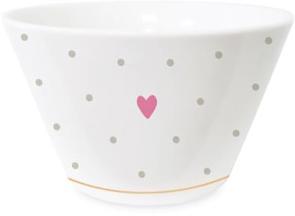 Grafik-Werkstatt Werkstatt Müsli-Schale mit Echtgold Porzellan Schüssel Herz, Weiß
