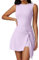Tenniskleid für Damen, athletisches Kleid mit integrierten Shorts, ärmellos, Seitenschlitz, Golfkleid, Workout, rückenfreie Kleider, Violett, Klein