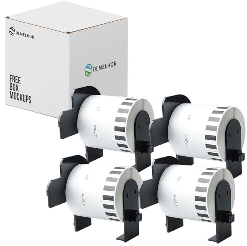 DK-2212 Papieretikett kompatibel für Brother DK2212,62 mm x 15,24 m, kontinuierliches Etikettenband, Verwendung mit Brother QL-500, QL-550, QL-570, QL-580N, QL-650TD, QL-700 Etikettendrucker,4 Rollen