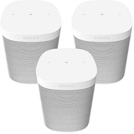 Sonos Three Room Set One SL - The Powerful Microphone-Free Speaker for Music and More - White … (Renewed)