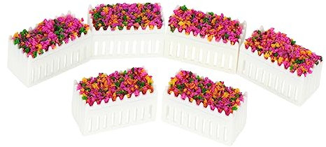 Garneck 6Pcs Miniature Flowers for Dolls House Garden Accessories - Doll House Hanging Basket & Window Box Decor - for Miniature Floral Arrangements in Dollhouses