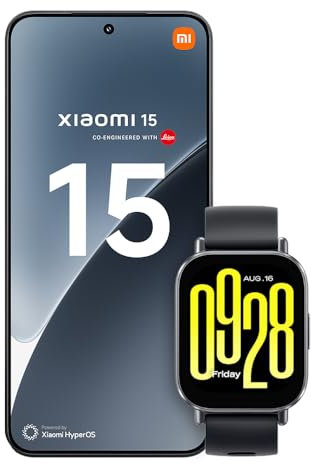Xiaomi 15 Smartphone, 12+512GB, Black, 50MP Leica main camera, 5240mAh battery, 90W HyperCharge, HyperAI (No power adapter included)