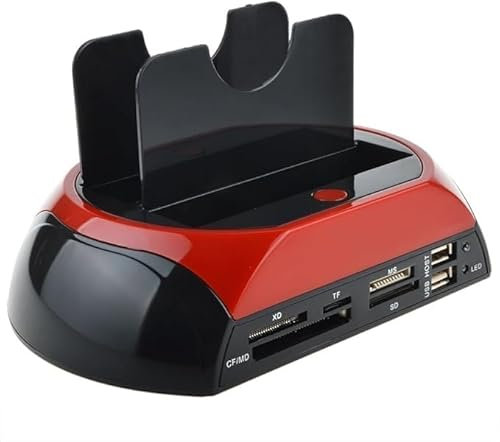 SQUADO Station d'accueil tout-en-un pour disque dur, prise en charge SATA/IDE double 2,5/3,5, Hub USB