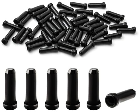 Bike Cable End Caps, 48 Pcs Cable Ends Bike Cable Ends Brake Cables Ends Aluminum Alloy Brake End for Mountain Bicycle Road Bike