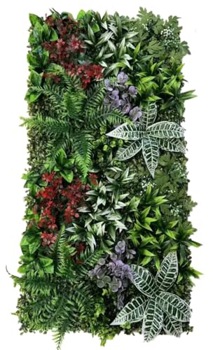 AQCQDQ Künstliche Pflanzenwand, 50 x 100 cm Outdoor Künstliche Hecke, PE, Künstliche Pflanzen Wie Echt, Simulierte Wandpflanze, Blumen Wanddekoration für Wandbegrünung (Kombination 16)