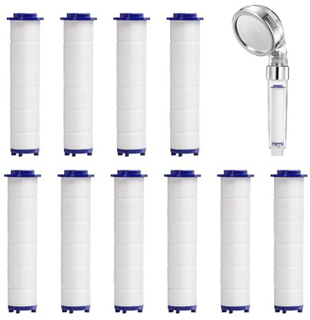 PP -Baumwollfilterpatrone Duschwasser -Weichspupfer -10 - hoher Ausgangs -Nachfüllfilter, Duschkopfsystem | Reduziert Schwermetalle, Kalk, Verunreinigungen, Maßstab | Ersatz für Hautpflege