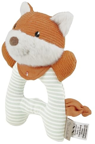 Sterntaler Greifling Fuchs Filou - aus weichem Cord, Flausch & Jersey - mit Knotendetails & Rassel - Baby Entdecker Spielzeug - ab Geburt - fördert die Motorik & Sinne - Geschenkidee unisex, rost