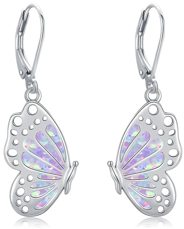 YAFEINI Schmetterling/Kolibri/Tauben/Phönix/Pferde/Kaktus/Peace/Pilz Ohrringe Sterling Silber Opal/Türkis Ohrringe Tier Schmuck für Damen