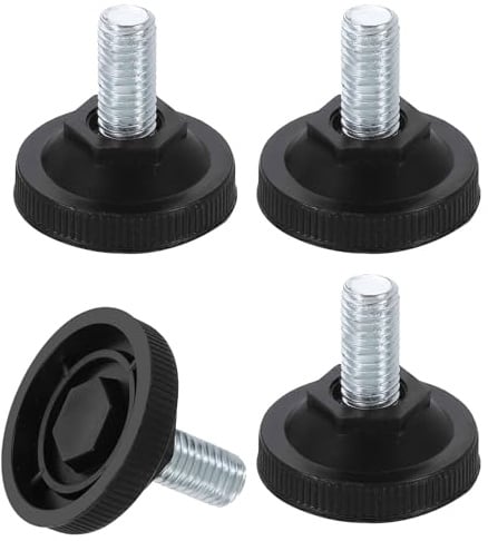 QUARKZMAN 4 Stück M10 Verstellbare Möbelfüße 37x20mm Stellfüße Schwarz | Für Stuhl Hocker Möbelbeine Schraubfüß Stühle Hockerbeine, Verstellbare Möbelfüße