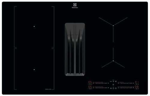 Electrolux KCC83480I Nero Da incasso 80 cm Piano cottura a induzione 4 Fornello(i) Cappa da incasso