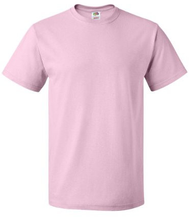 Fruit of the Loom Men's Short Sleeve T-Shirt - pink - Large