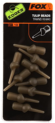 Fox Edges Tulip Bead Trans Khaki x 10