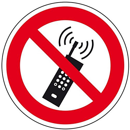LEMAX® Verbotsschild Mobiltelefone verboten, ASR/ISO, Folie, selbstklebend, Ø 200mm