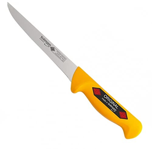EIKASO Solingen Ausbeinmesser 21cm gerade mit steifer Klinge in gelb