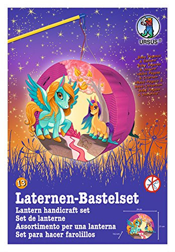 Ursus 18710013F - Laternen Bastelset Easy Line, Pegasus & Einhorn, ca. 21, 8 x 21 x 10, 3 cm, Set zum Basteln einer Laterne, inklusive Schritt für Schritt Anleitung,ideal für den nächsten Laternenlauf