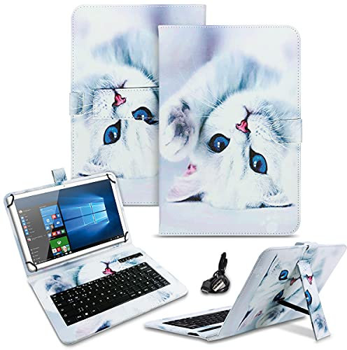 NAUC Tastatur Hülle kompatibel für Blackview Tab 8 / 8E Tasche QWERTZ Bluetooth Schutzhülle Keyboard kabellos deutsche Tastatur QWERTZ Layout Case 10.1 Cover, Farben:Motiv 3