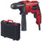 Einhell Taladro de impacto con cable - TE-ID 500 E - con guía para espigar kwb - 240 V, 550 W, selector de velocidad, profundidad de perforación ajustable, 5 taladros para piedra. Incluye maletín