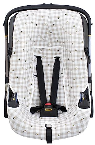 JYOKO KIDS Bezug für Autositz und Kinderwagen, kompatibel mit Doona, aus 100% Baumwolle (Sitzbezug, Picnic Vichy)