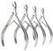 Lot de 4 pinces à cuticules en acier inoxydable de qualité supérieure pour manucure et pédicure à la maison/spa/salon