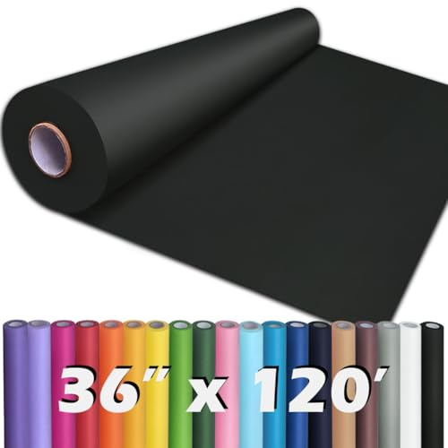 PerkHomy Kraftpapierrolle für Bastelarbeiten, Pinnwand, Papier, Kunst, Tischabdeckung, Basteln, Geschenkverpackung, Blumenstrauß, Verpackung, Paket, 80 g/m², 250 kg, Schwarz, 91,4 x 300 m
