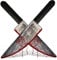 Halloween -Messer 2pcs Realistisches blutiges gefälschtes Messer 15x3in Plastik Messer Handspielzeugmesser für Party, Streich, Cosplay, Dekorationen
