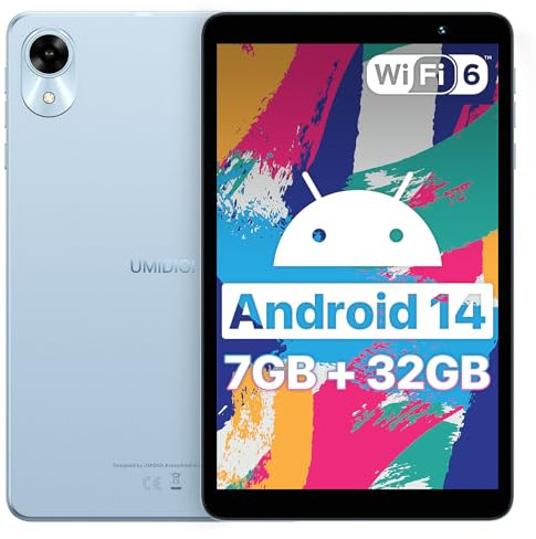 UMIDIGI Tablet Android 14,Tablet 8 Pulgadas,WiFi 6/BT5.0, G1 Tab Mini Tablets,7(3+4) Go+32Go/TF 1To,Quad-Core,5000mAh Tablet Android,Cámara 5MP 1280x800 FHD,Cámara 5MP,GMS,2025