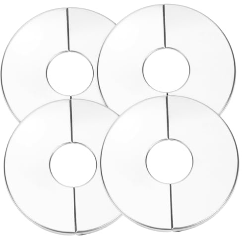 SOPOTUTU 4pcs Stainless Steel Wall Split Flange Plumbing Cover Plates Round Escutcheon Plates Corrosion-Resistant Plumbing Flange Covers for Pipes Under