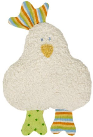 Efie Bio-Rassel Huhn – 100% Baumwollplüsch (kbA) mit Schurwoll-Füllung (kbT) – handgefertigt in Deutschland – nachhaltiges Baby-Greif- & Spielzeug
