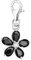 Quiges Charms Anhänger Versilbert Blumchen Schwarz Versilbert Damen Schmuck für Bettelarmband