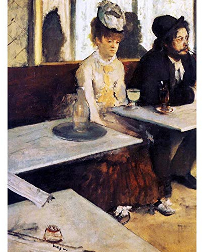 Wee Blue Coo Edgar Degas The Absinthe Drinker 1876 Old Master Painting Art Print Poster Wall Decor Kunstdruck Poster Wand-Dekor-12X16 Zoll