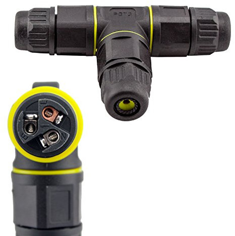 Dosenmuffe/Kabelverbinder/Kabelverlängerung T-Stück/Y-Verteiler IP68 3-polig für 230V wasserdicht