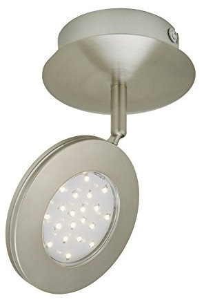 Briloner Leuchten LED Spot, Wandleuchte, Deckenleuchte, Strahler, LED Platine, 4,5 Watt, 450 Lumen, dreh- und schwenkbar, matt-nickel 2804-012